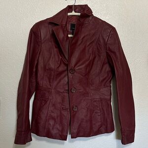 Women's Red Leather Jacket